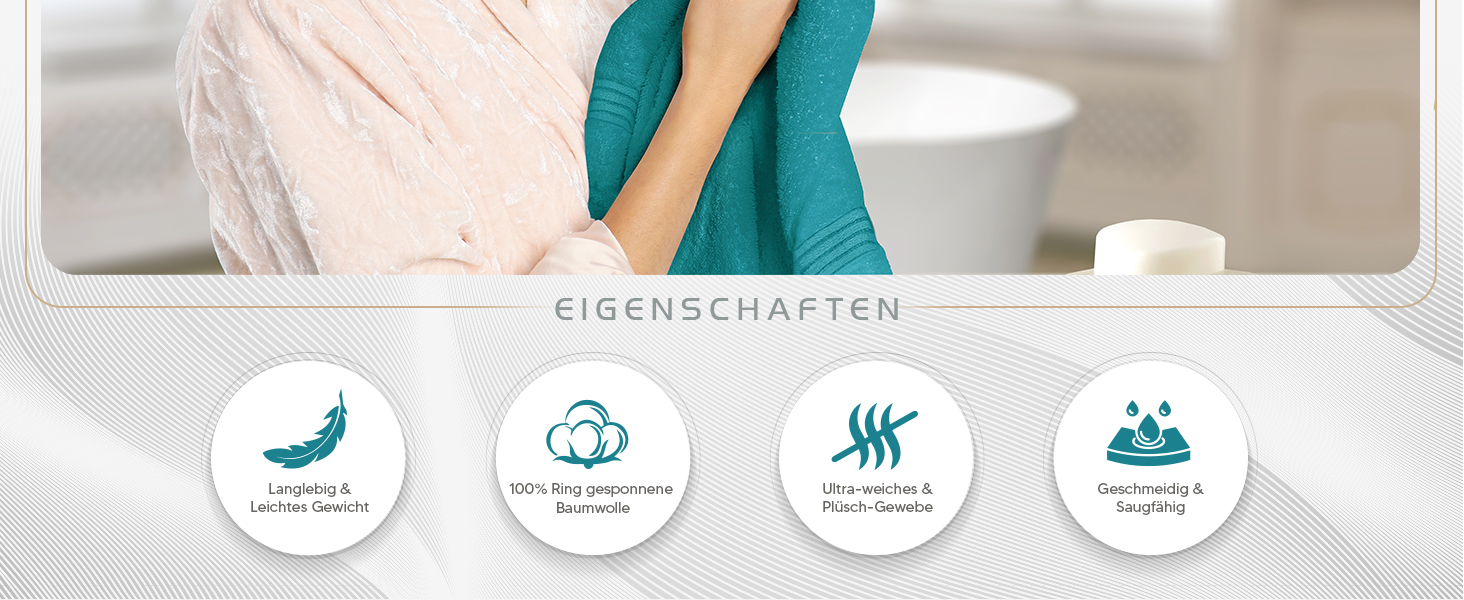 Рушники Utopia, бавовна, 700 г/м², 6 шт. (Турквіс)