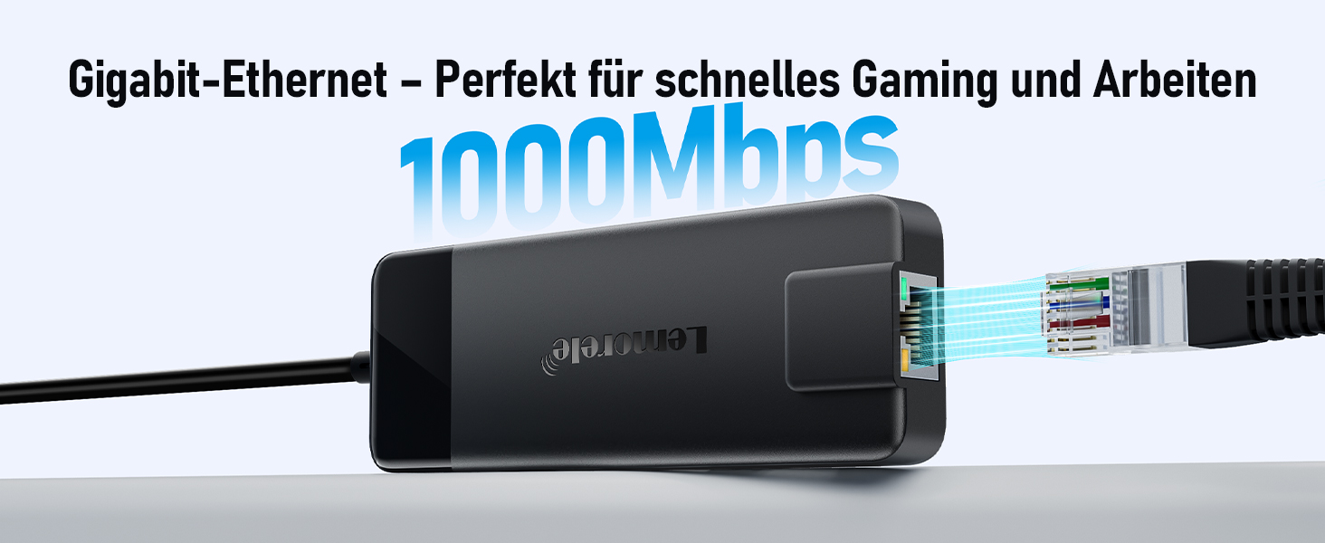 Lemorele USB-C Док-станція 10-в-1: Gigabit Ethernet, 4K HDMI, 4x USB 3.0/2.0, 100W PD, SD/TF, для MacBook/Dell/HP/Lenovo/Asus