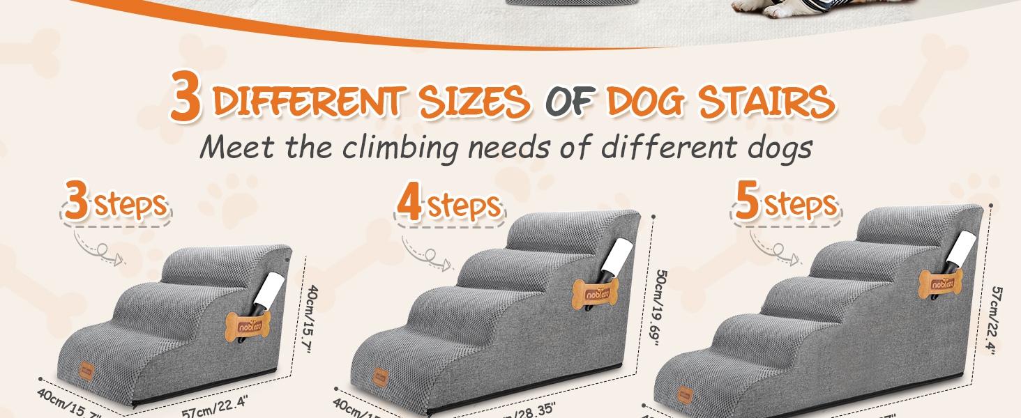 Сходинка для собак Nobleza з 5 сходинками, з роликом для шерсті - для маленьких собак
