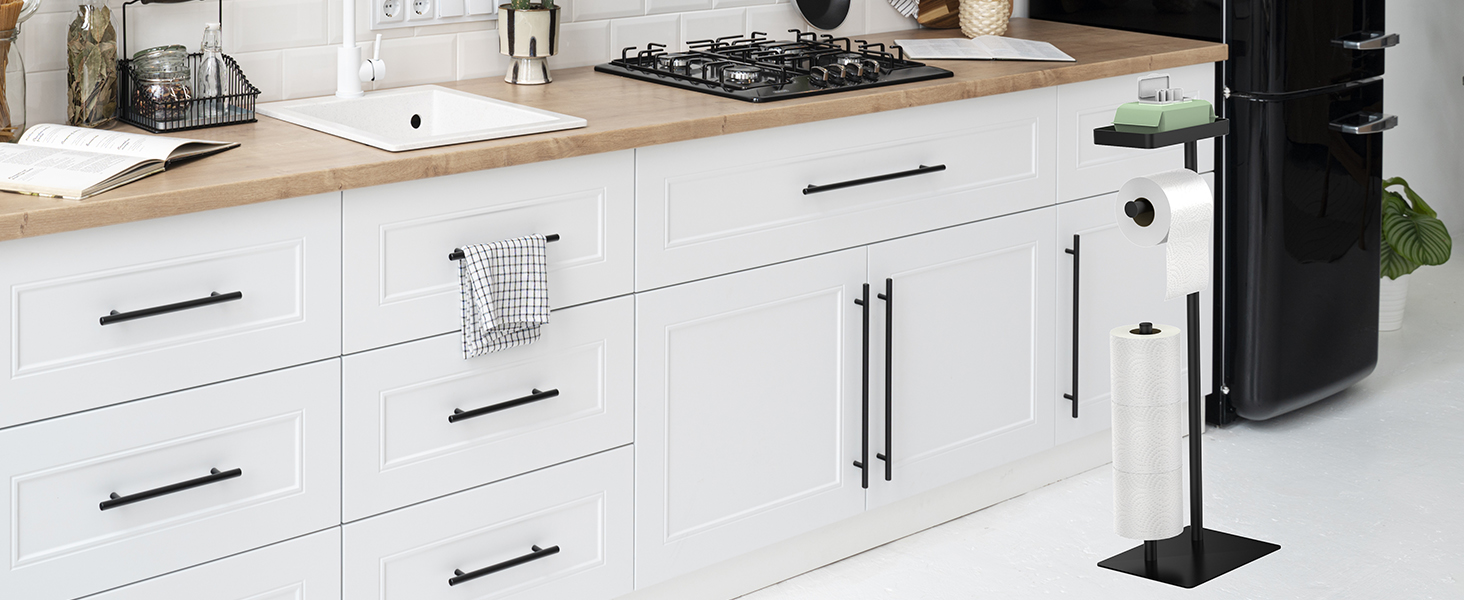 Підставка для туалетного паперу настільна з боксом для вологих серветок, з нержавіючої сталі, чорна матова