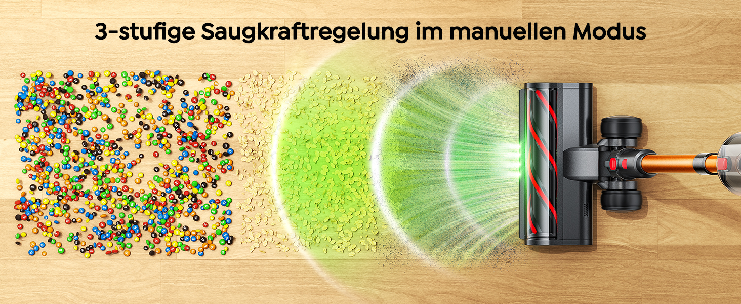 Бездротовий акумуляторний пилосос 50KPA/600W/65Min з висувним шлангом 1м, станція зарядки, автоматичний режим, антизаплутувальна щітка, багаторівнева фільтрація для килимів/твердих підлог/автомобіля