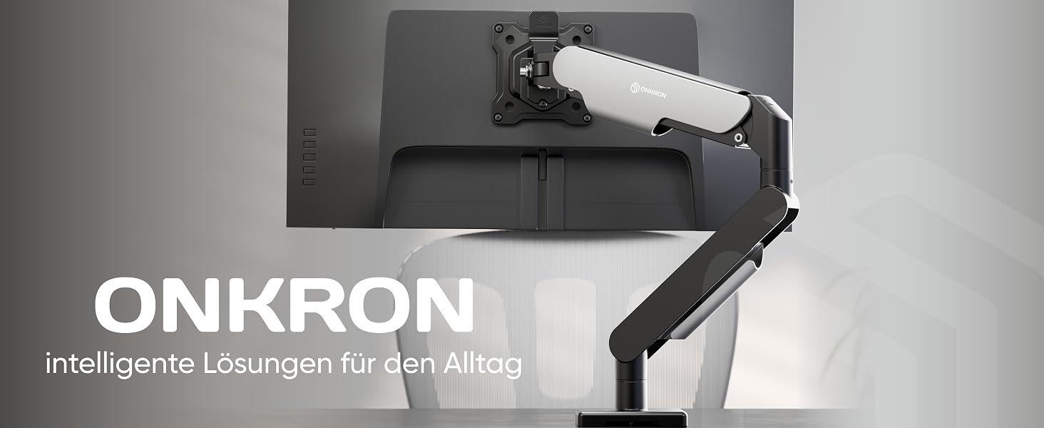 Кронштейн для монітора ONKRON G50-B з газліфтом, для екранів 13-32 дюйми до 9 кг, VESA 75x75/100x100, регульований настільний тримач, чорний