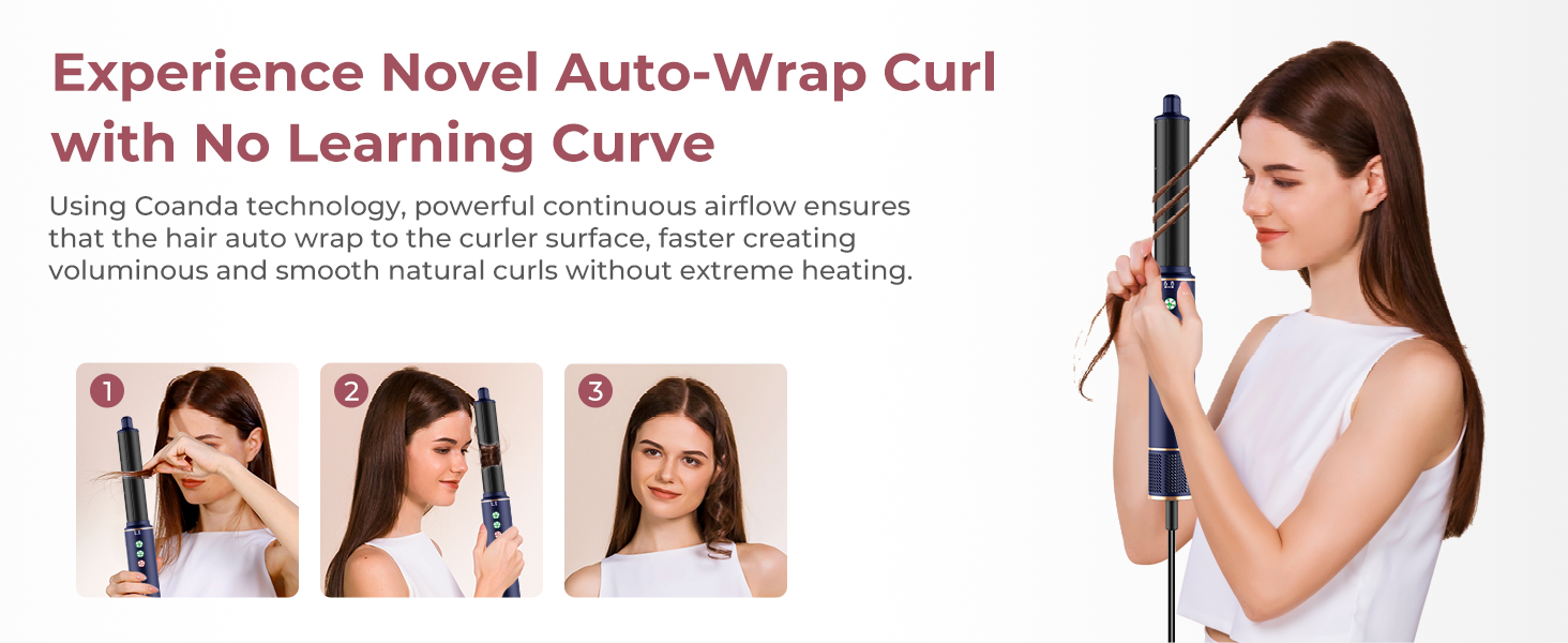 Фен-щітка Air Styler Pro 6 в 1: 1000W, для всіх типів волосся (блакитний)