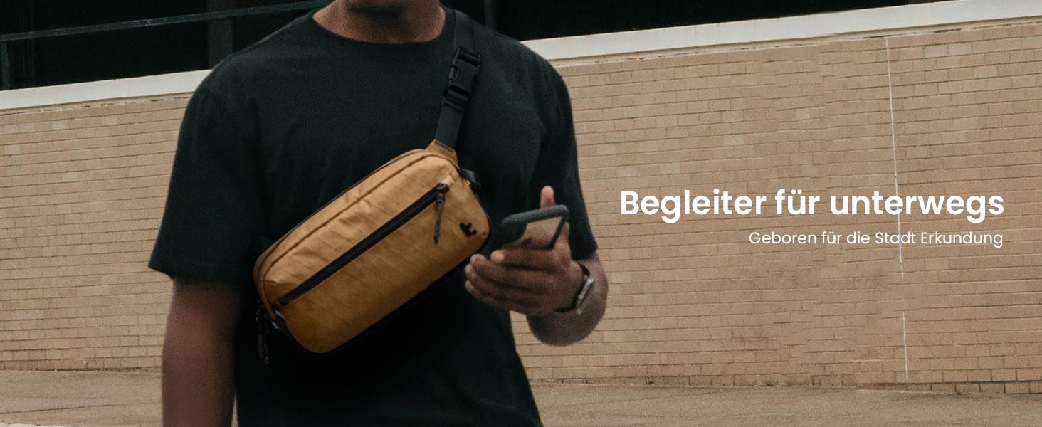 tomtoc Сумка на плече Sling Bag 3.5L з RFID-захистом - водонепроникна, для Switch, iPad mini, EDC, подорожі | X-pac White