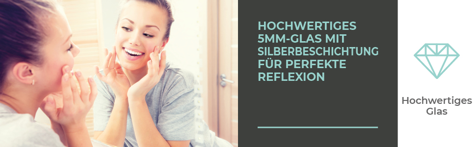 Сучасний прямокутний дзеркало для ванної кімнати, 50x40 см, з закругленими краями, настінний, 2 шари скла