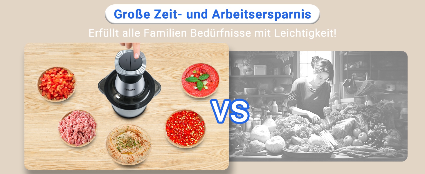 М'ясорубка електрична AMZCHEF для дому з 3 насадками, пристроєм для ковбас та набором кубе | Ідеально для фаршу, ковбасок та домашньої кухні (Сірий)