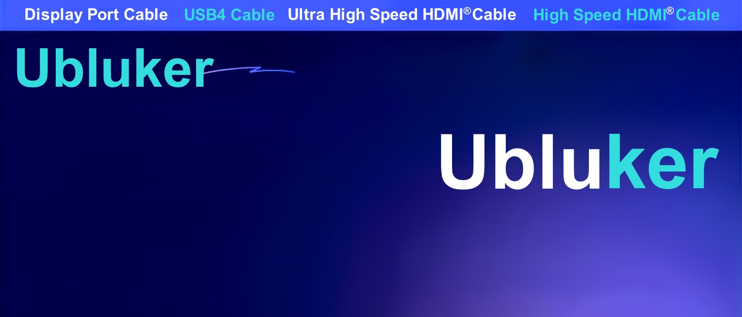 HDMI кабель Ubluker 48Gbps 2м, 8K 60Hz, 4K 240Hz, HDR10+, ARC, eARC, HDCP2.3, для PS5, Xbox, TV, PC, Roku, Netflix