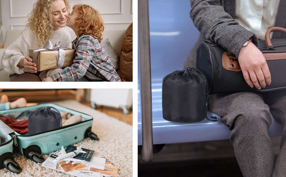 Подушка для шиї Poligono для подорожей: м'яка, комфортна, з піною з пам'яті, компактна, блакитна