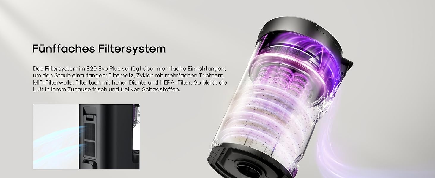 Робот-пилосос Eureka E20 Evo Plus з функцією миття та автопорожненням, 10000 Па, для твердих підлог та килимів, білий (чорний)