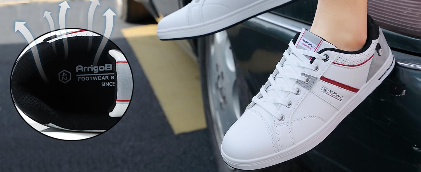 Чоловічі кросівки для активного відпочинку ARRIGO BELLO: легкі, зручні, з натуральної шкіри, розміри 41-46, білі