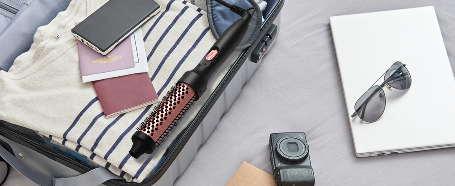 UKLISS Hairstyler 6 в 1: професійний стайлер для волосся з насадкою-фен, керлер, щітка для укладки, фен-щітка, фен, випрямляч | для локонів, об'єму, випрямлення та сушіння (перламутровий) (елегантний чорний)