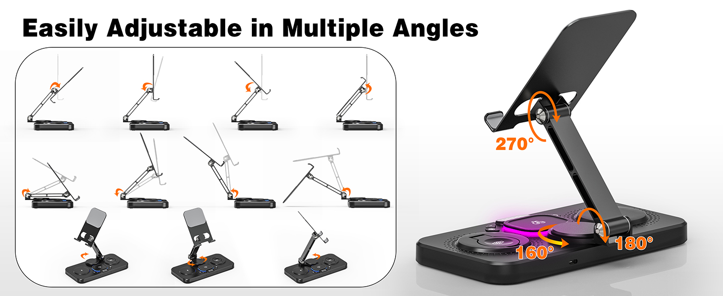 Бездротова зарядна станція 4-в-1 для iPhone, складаний тримач для планшета, індуктивне зарядне для iPhone 16/15/14/13/12/11 та iWatch