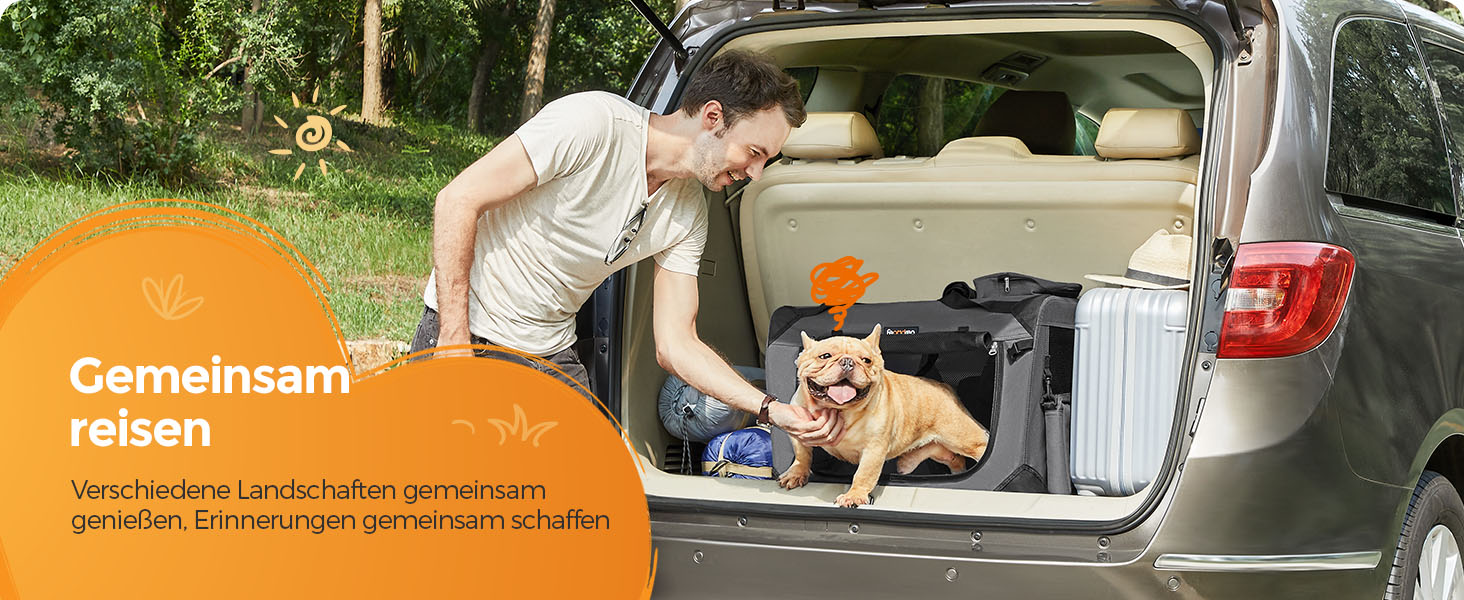 Клітка для собак Feandrea, переноска для собак, середнього розміру, сіра, 60 x 42 x 42 см