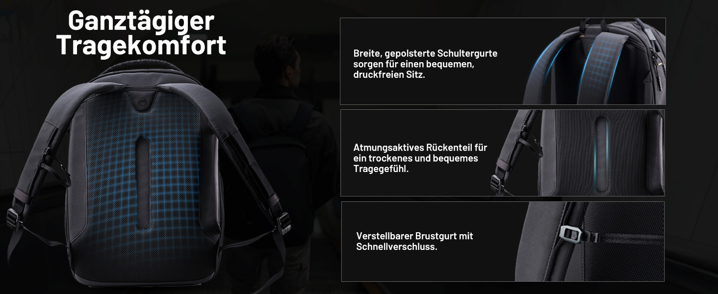 Рюкзак для камери PGYTECH OneGo Lite 16L, чорний, водонепроникний, для фотографів, сумісний з Sony/Canon/Nikon, 14