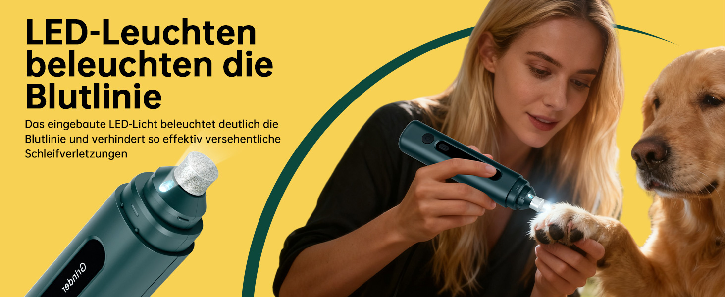 Електричний точилка для кігтів собак 5-ступінчатий з LED-підсвіткою, тихий, перезаряджуваний, потужний точилка для кігтів для домашніх тварин, для собак та котів малих та середніх порід