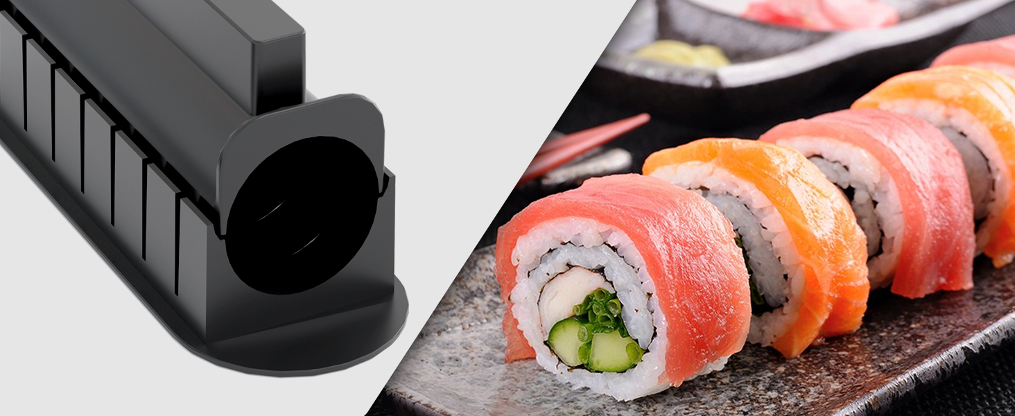 Набір для приготування суші Ninger Sushi Maker Set Deluxe Edition: 20 предметів для початківців з роликом, формами для ролів, ножем та палочками – повний комплект (чорний)