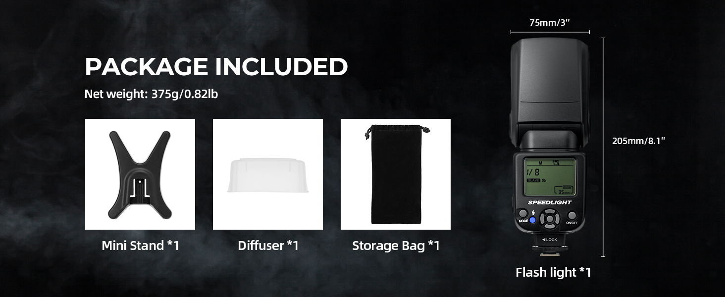 Спалах для камери AMBITFUL AF970: сумісність з Canon, Nikon, Sony, Olympus, Fuji, Panasonic, бездротовий, LCD-дисплей