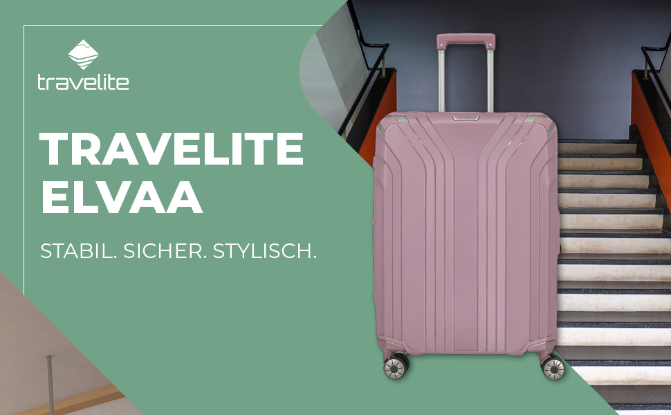 Чемодан Travelite ELVAA Rosé 66 см, 72-77 л, з TSA замком та розширюваною внутрішньою частиною