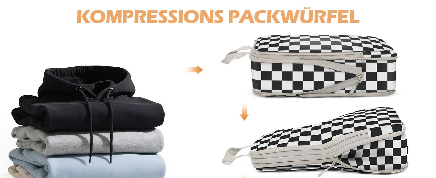 Набори для організації багажу VnioLife: 8 шт. Компресійні куби для подорожей, сумки-органайзери для валізи, рюкзака (Блакитний)