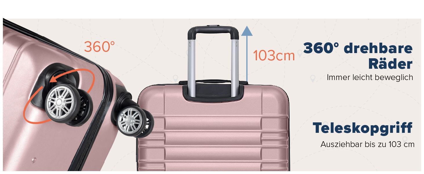 Набір валіз TRVLMORE 3 в 1: велика, середня, маленька, сірий колір, з жорсткою обшивкою, 55x40x20 см (Handgepäck)