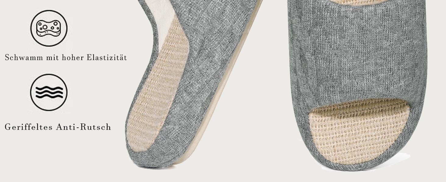 Тапочки жіночі Eagsouni з льону, зручні, антиковзні, з піною пам'яті, для дому, теплі, 37/38 EU, бежеві