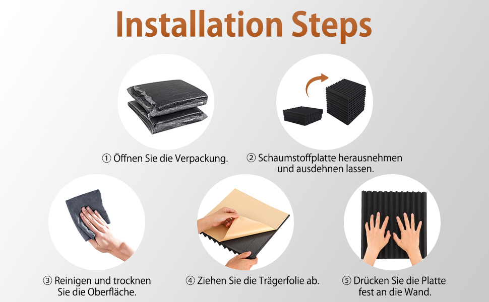 Акустичний поролон для звукоізоляції самоклеючий, пірамідні панелі 30x30x2.5 см, набір 24 шт. для студії, офісу та стелі