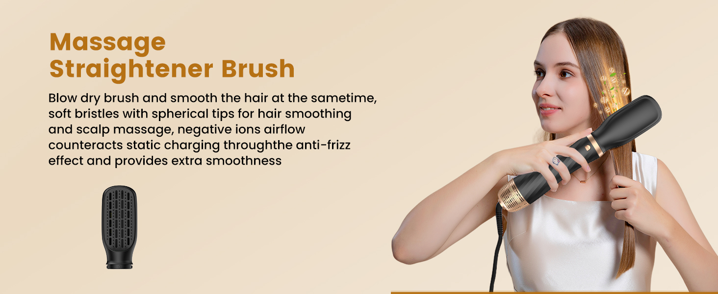 OKWRAP Hair Styler Set 5 в 1: фен-щітка, плойка, для створення об'єму та локонів, білий/чорний