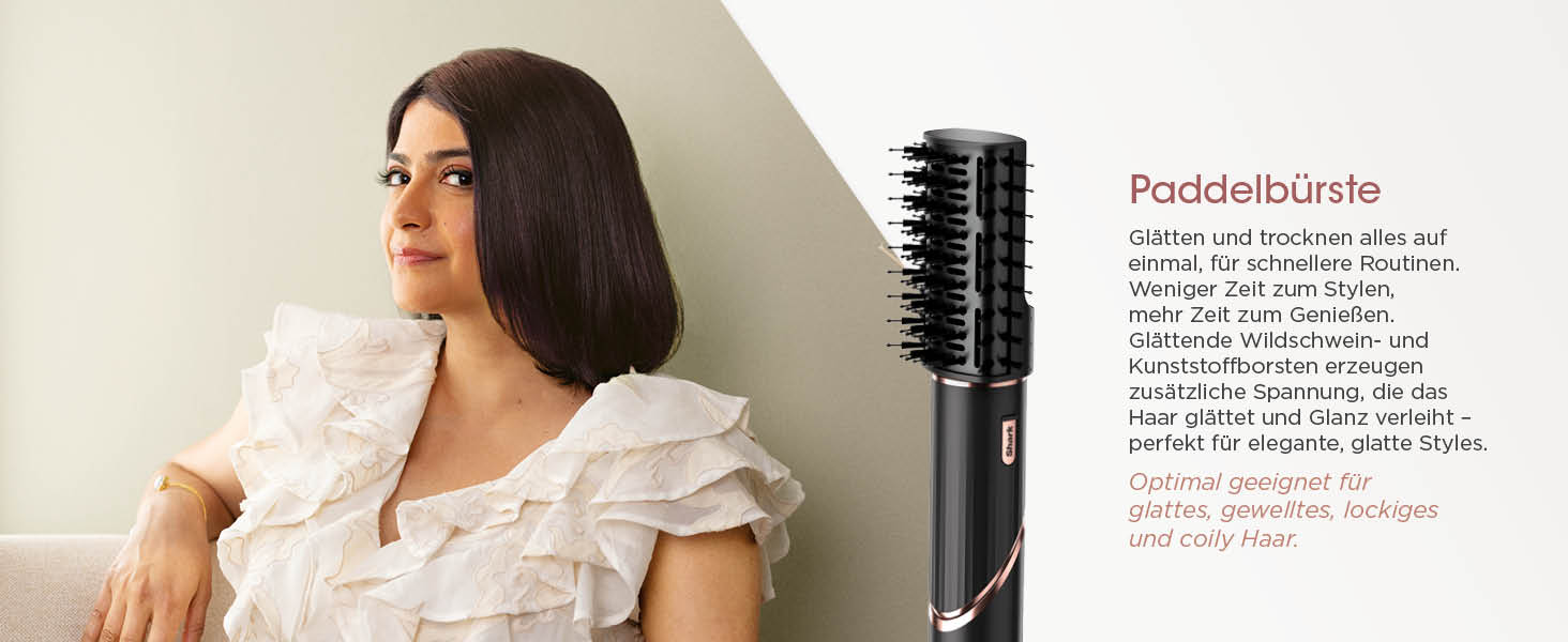 Фен Shark FlexStyle 5-в-1 з насадками для укладання, випрямлення та створення локонів – без пошкодження волосся, для всіх типів волосся (Чорний / Рожеве золото)