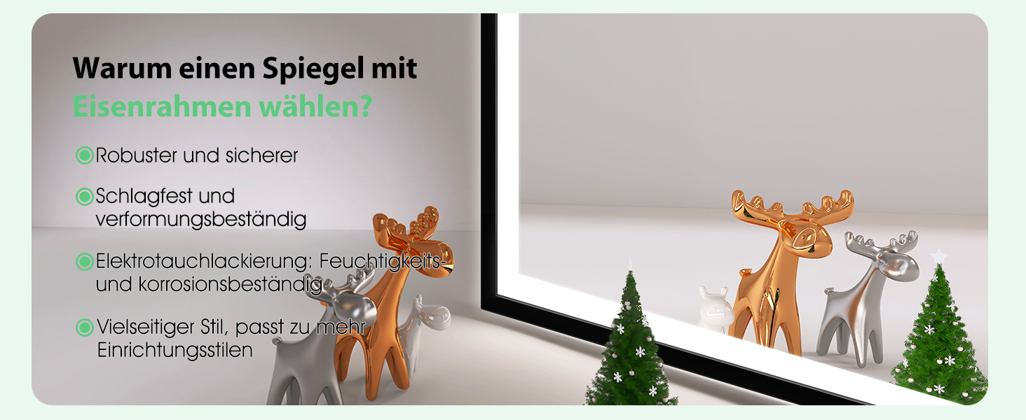 Дзеркало для ванної кімнати S'bagno з підсвічуванням 100x70 см, 5x збільшення, LED, рамка з алюмінію, протитуманне покриття, 3 кольори, диммування, функція пам'яті, HD скло, IP44, Bluetooth (чорна рамка)