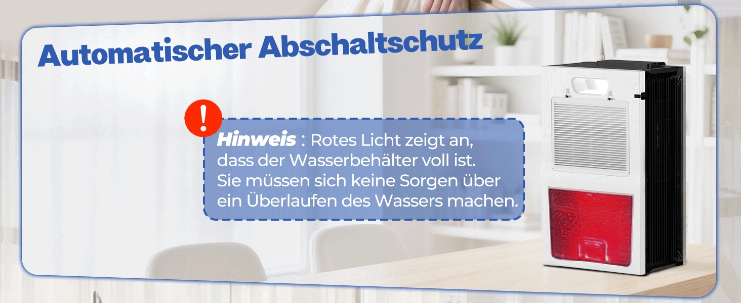 Електричний осушувач повітря 2700 мл з фільтром, LED дисплеєм та автовимкненням, білий