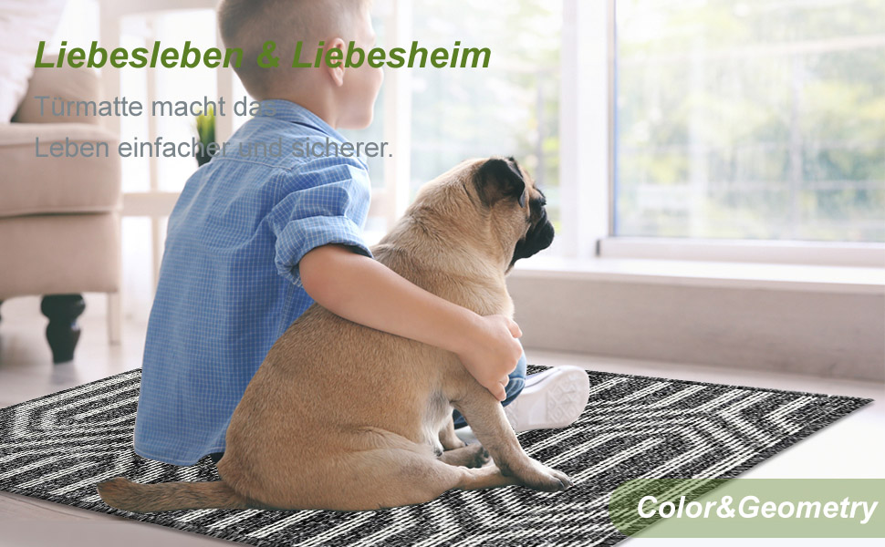 Килимок для передпокою Color G 50x80 см, чорний, нековзкий, для вхідних дверей, миючийся, для дому та вулиці