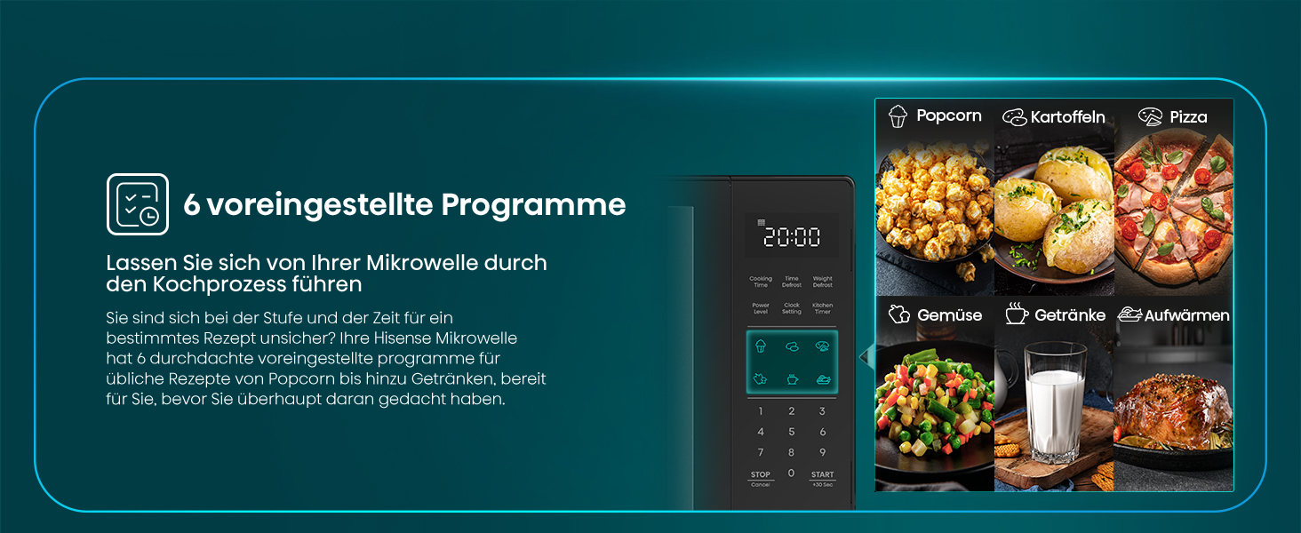 Мікрохвильова піч Hisense H20MOBS4HI 23 л з InverterTech, керамічним покриттям та цифровим керуванням