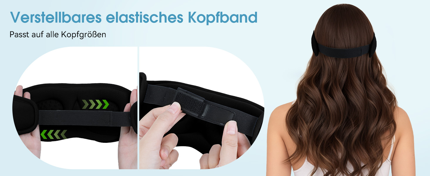 Маска для сну з Bluetooth навушниками LOVE EYE 3D для зручного сну на боці, бамбукова, чорна