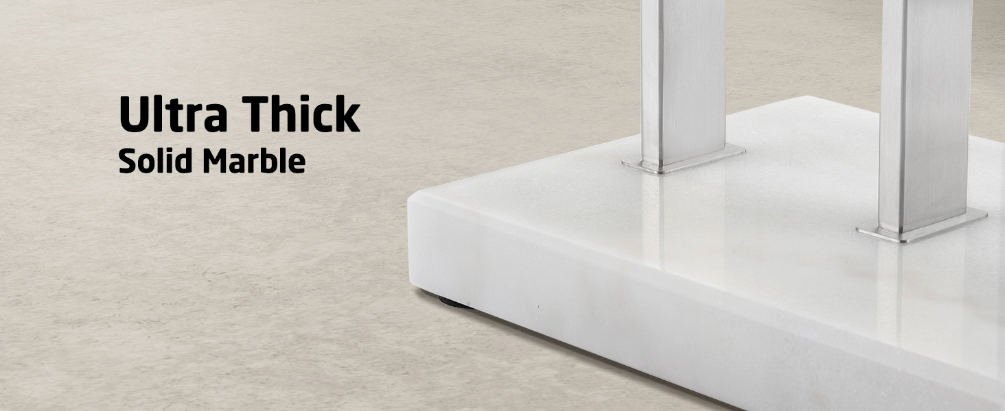 Підставка для рушників KES, вільна стоянка, 3 стійки, нержавіюча сталь SUS304, з мармуровою основою, BTH217S3-2