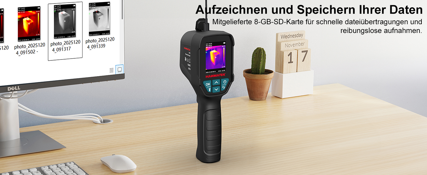 Тепловізор HANMATEK Ti240 для виявлення температурних аномалій та полювання: роздільна здатність 240x240, діапазон температур -68°F до +752°F, акумулятор