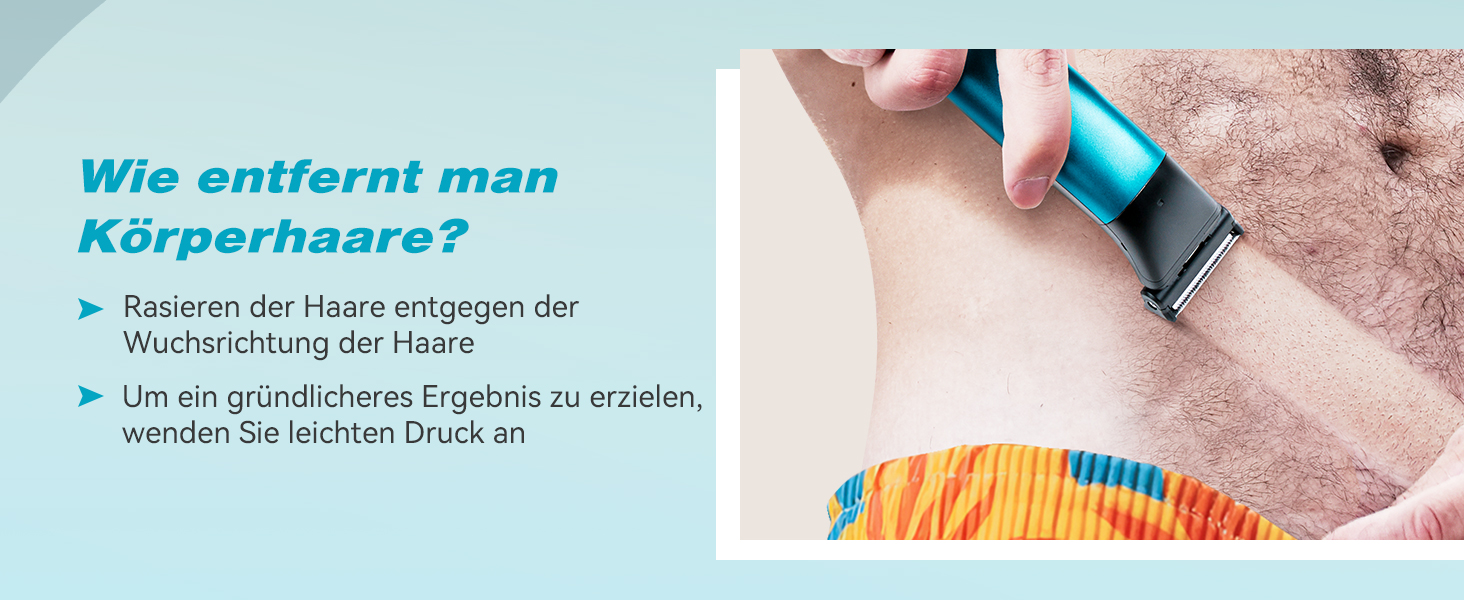 Триммер для тіла Kensen 2-в-1: для чоловіків, для інтимної зони, волога та суха, з насадками для грудей, пахв та зони бікіні