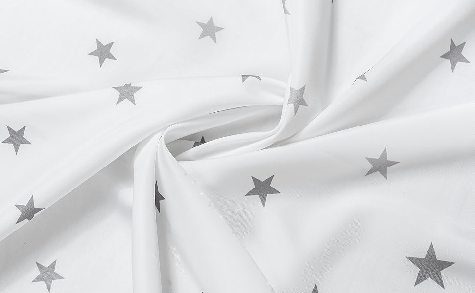 Штора для душу YOUNG DA текстильна біло-сіра з малюнком