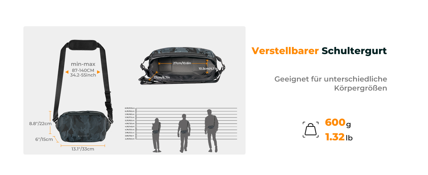 Рюкзак для камери K&F Concept, сумка через плече, фотосумка, камери, сумісний з Canon/Nikon/Sony/DJI Mavic, камуфляж M