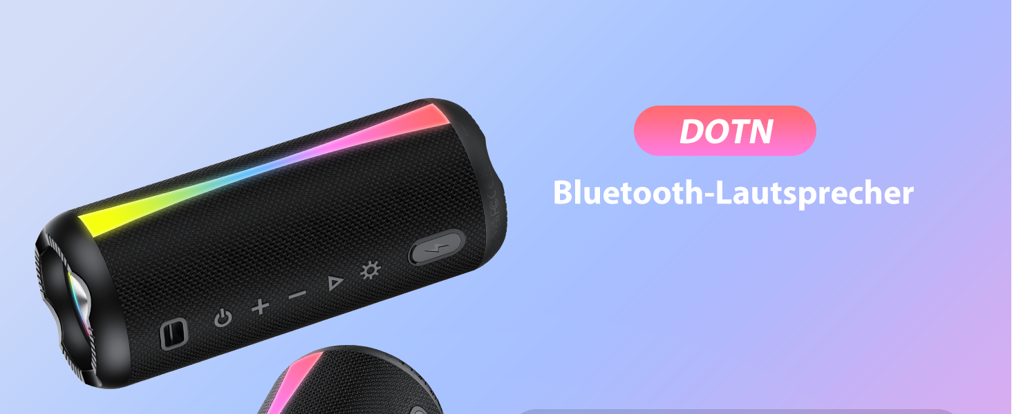 Bluetooth колонка з RGB підсвіткою, IP7 водонепроникна, 20 год автономії, потужний бас - Black