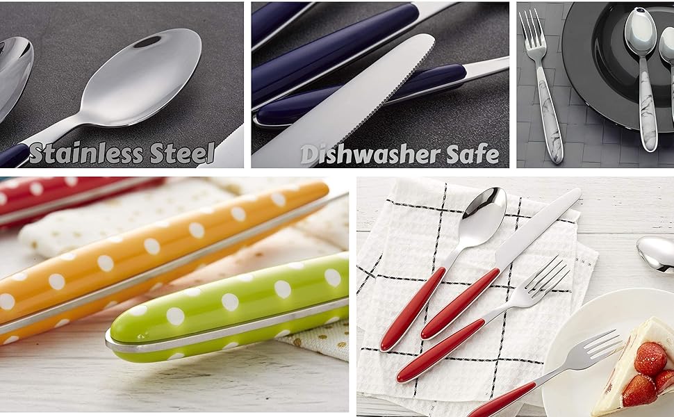 Набір столових приборів Exzact Rostfrei Stahl, мармур, нержавіюча сталь, 24 штуки