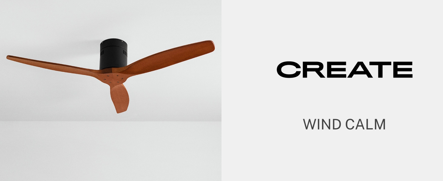 Вентилятор стельовий WINDCALM ABS чорний з пультом, 40W, Ø132cm, DC-двигун, таймер, літньо-зимовий режим, без освітлення