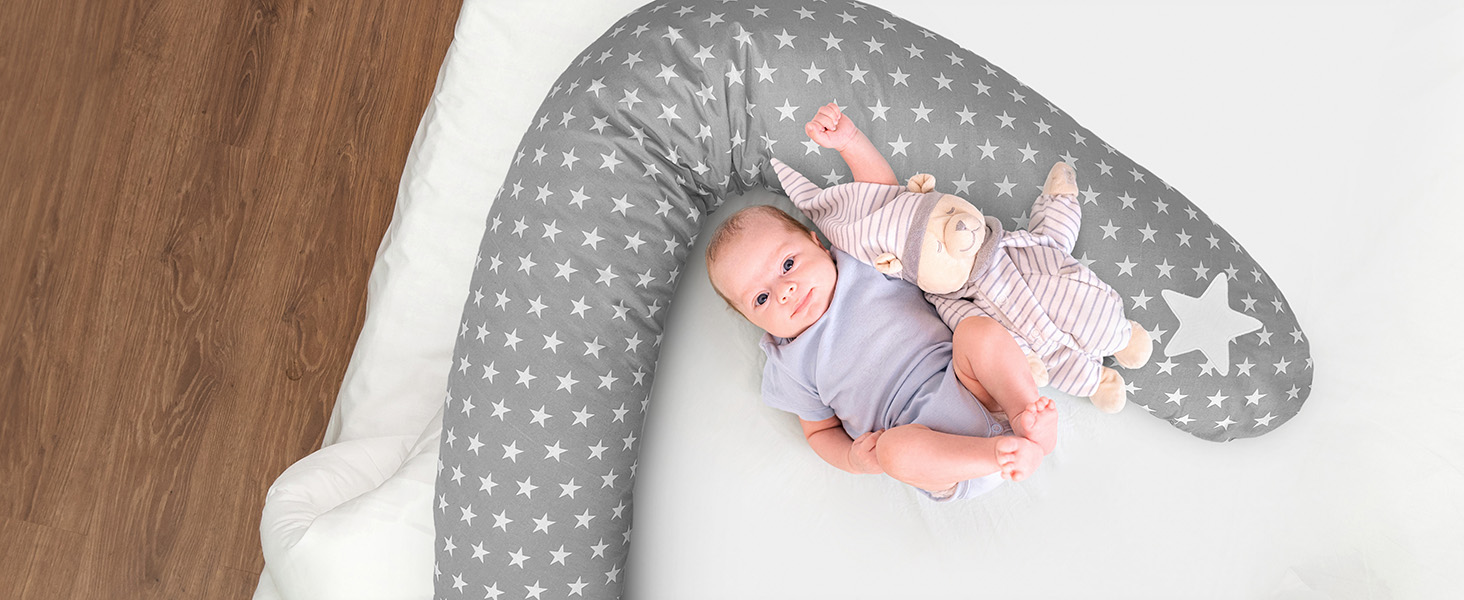 Подушка для годування Amilian 170 см - для сну на боці, вагітних та годування - XXL подушка для мами, дитини та дорослих