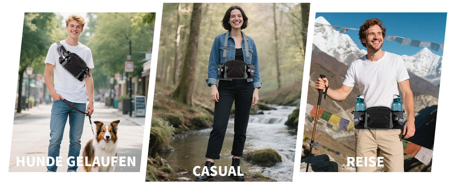 Тактична поясна сумка 6L для туризму, прогулянок з собакою, бігу, велоспорту, риболовлі та подорожей, чорна