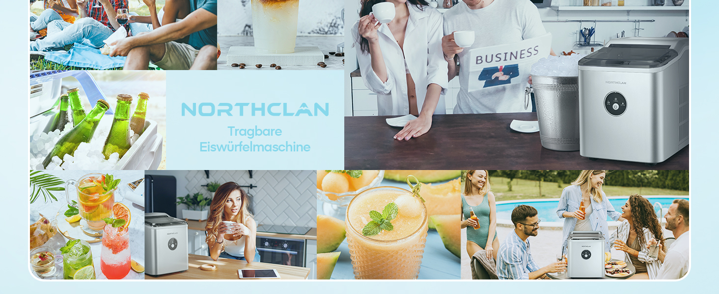 Машина для приготування льоду Eiswürfelmaschine - Тест-переможець 2024, 14 кг/24 год, 9 кубиків за 6-8 хв, тиха робота, 120W з лопаткою та кошиком, компактна для дому/офісу, срібна