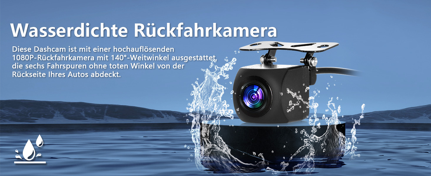 Відеореєстратор Chortau Dashcam 4K+1080P з двома камерами, WiFi, LCD 3 дюйми, 64GB SD, Нічне бачення, G-сенсор, Park Mode