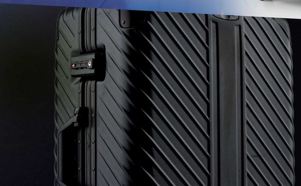 Валіза ручної поклажі 20 дюймів (срібна) з алюмінієвим каркасом, водонепроникна, з кишенями для ноутбука та захистом кутів | Валіза на колесах, екстра стабільна