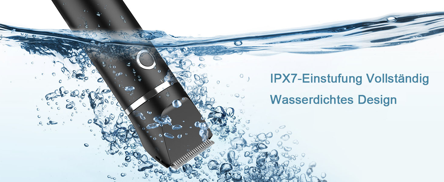 Триммер для собак: набір для стрижки кігтів, USB-зарядка, безпечний, тихий, IPX7 водонепроникний, чорний