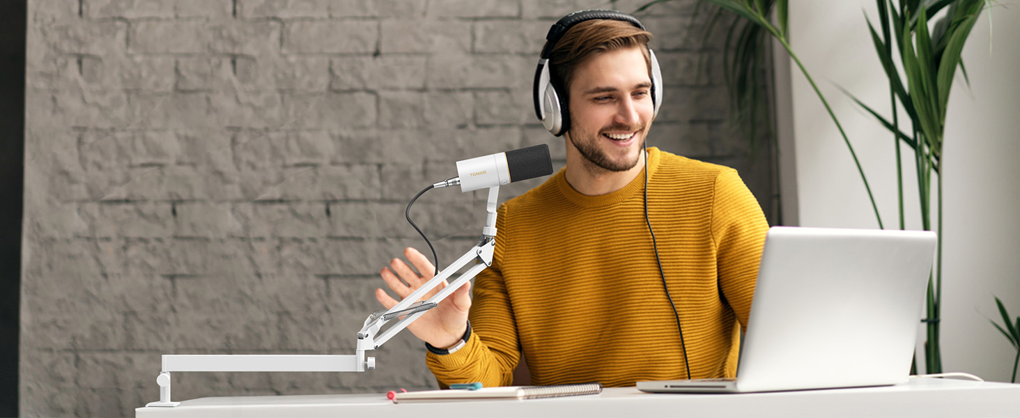 Тримач для мікрофона TONOR T20LP з низьким профілем - регульований штатив для геймінгу, подкастингу та запису звуку