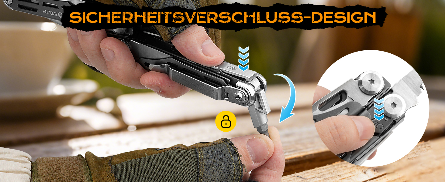 Мультитул BIBURY 19 в 1 з нержавіючої сталі: мультиінструмент з плоскогубцями, ножем, ножицями, викрутками. Ідеальний подарунок для чоловіків для відпочинку на природі, кемпінгу та ремонту.