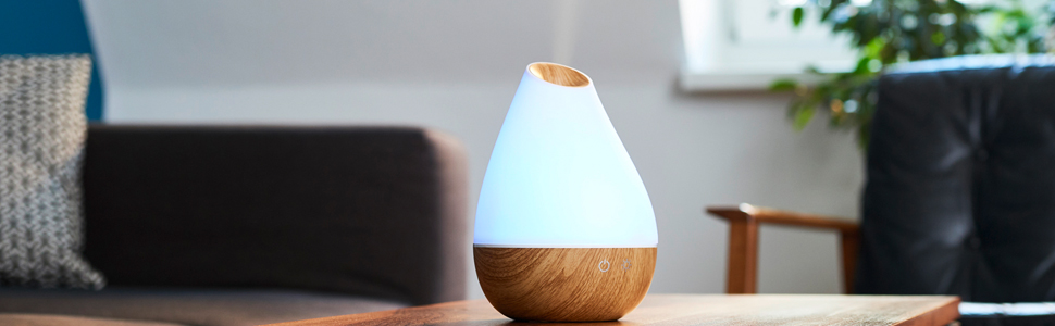 Аромадифузор Promed AL-1300 WS – ультразвуковий зволожувач повітря 1,3 л з LED-підсвіткою, авторежим та дерев'яною обшивкою | Ароматерапія та зволоження повітря